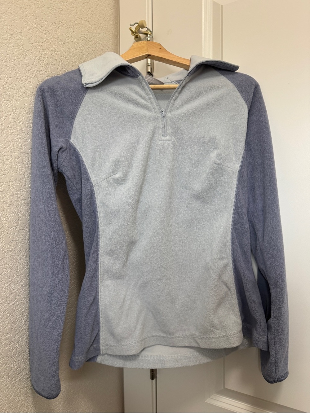 Columbia Light Blue and Periwinkle Half-Zip Fleece Pullover
